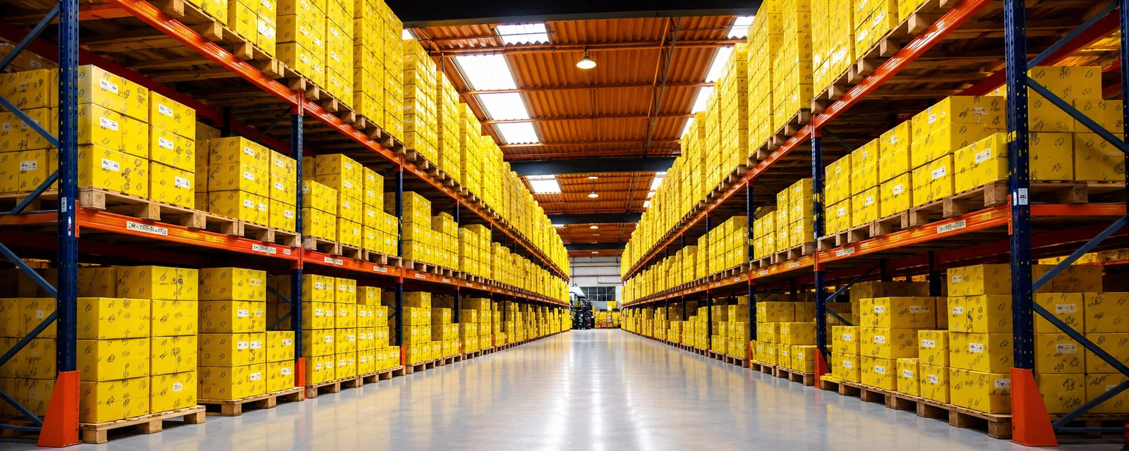 Almacén logístico de Abrisa con referencias listas para expedición
